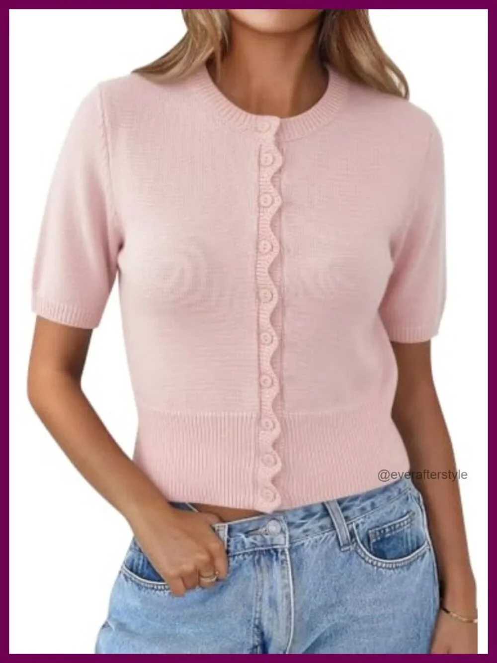 Women Cropped Short Sleeve Cardigan Button Down Lightweight Sweater